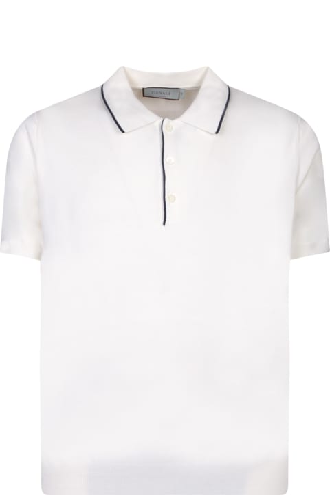 Canali Topwear for Men Canali Edges Blue/white Polo Shirt