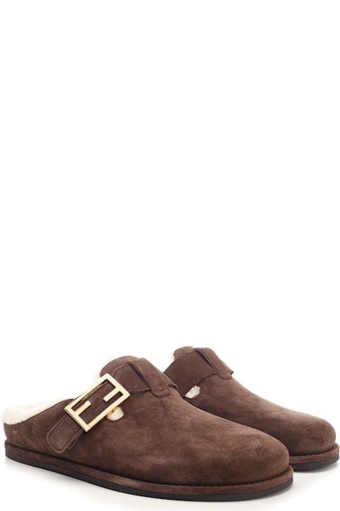 Fendi Shoes for Women Fendi Brown Sheepskin Mule