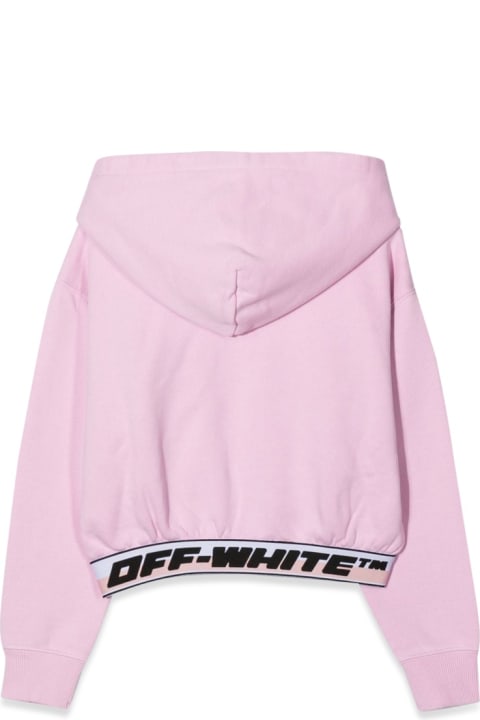Topwear for Girls Off-White Logo Band Hoodie Crop