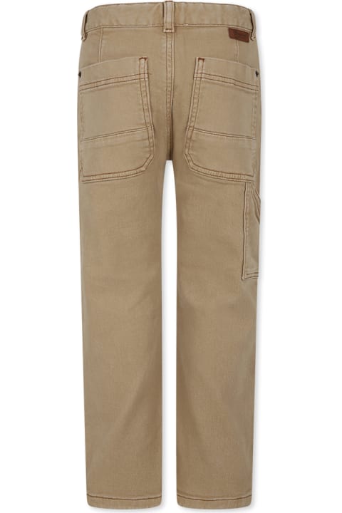 Bonpoint Bottoms for Boys Bonpoint Brown Trousers For Boy With Logo