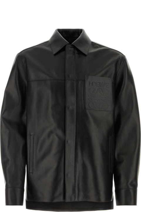 Loewe Coats & Jackets for Men Loewe Black Leather Jacket