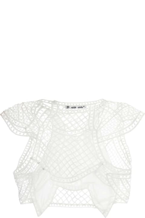 Alberta Ferretti Fleeces & Tracksuits for Women Alberta Ferretti White Lace Crop-top