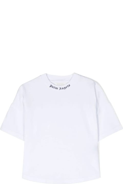 Sale for Kids Palm Angels White T-shirt With Classic Logo