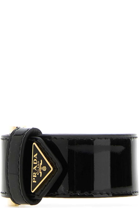 Prada Bracelets for Women Prada Black Leather Bracelet