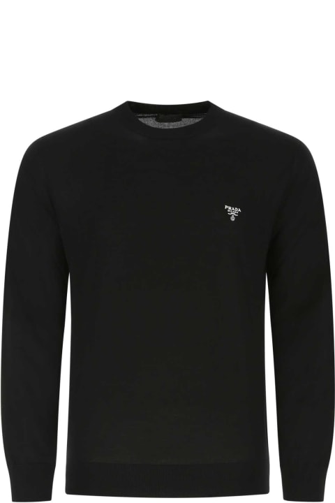 Fleeces & Tracksuits for Men Prada Black Wool Sweater