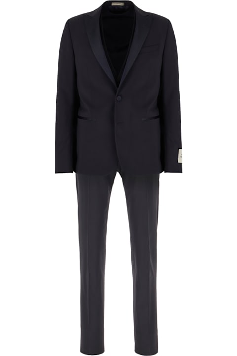 Corneliani Suits for Men Corneliani Midnight Blue Stretch Wool Suit