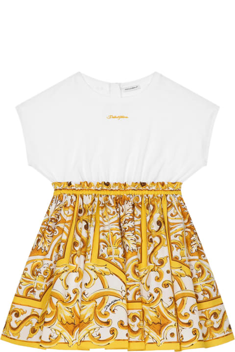 Dolce & Gabbana Dresses for Girls Dolce & Gabbana Dress With Maiolica Print