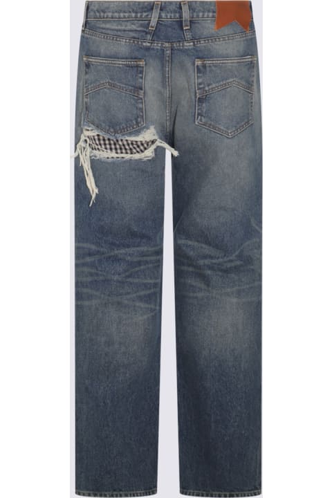 Rhude Jeans for Men Rhude Indigo Denim Used Jeans