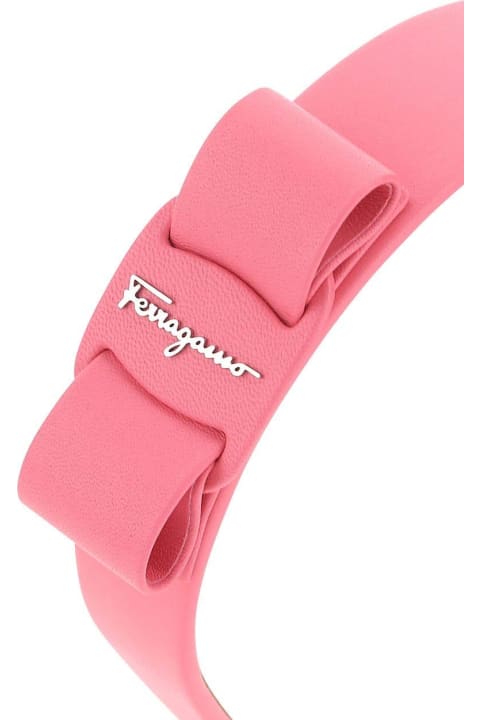 Hats for Women Ferragamo Pink Leather Hair Band