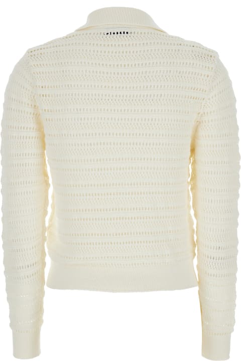 Dunst for Kids Dunst White Cardigan With Spread Collar In Cotton Woman