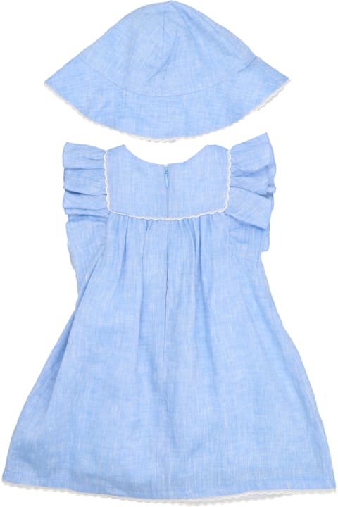 Linen Dress + Hat Baby Set