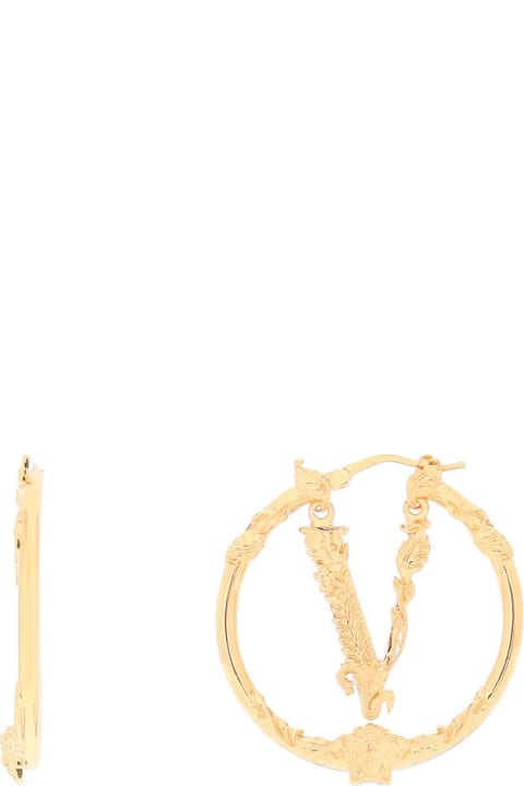 Jewelry for Women Versace Virtus Hoop Earrings