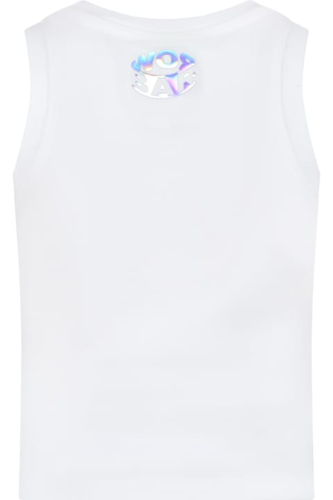 Homeware Barrow White Tank Top For Girl With Logo