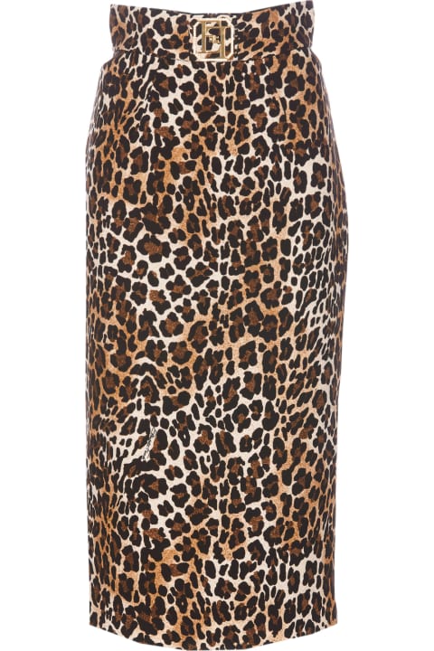 Elisabetta Franchi for Women Elisabetta Franchi Logo Animalier Midi Skirt