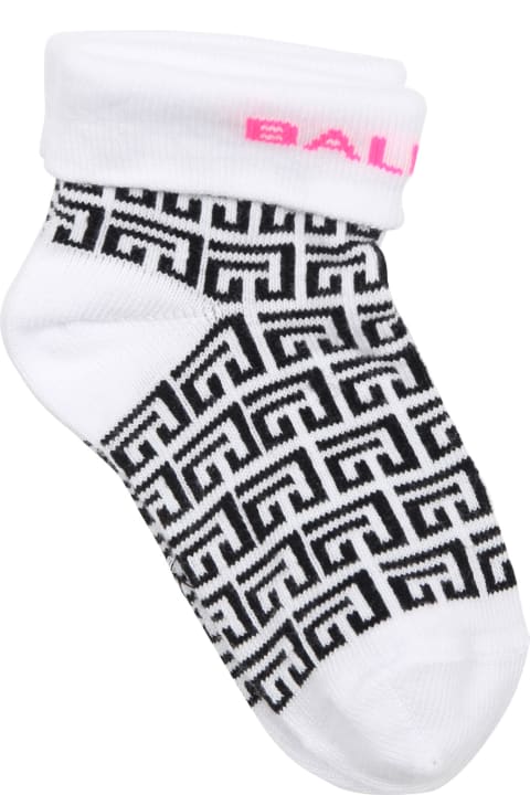 Balmain Shoes for Baby Girls Balmain Multicolored Socks For Baby Girl With Logo