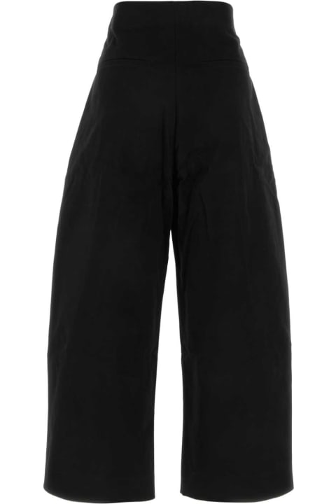 Studio Nicholson Pants & Shorts for Women Studio Nicholson Black Twill Wide-leg Pant