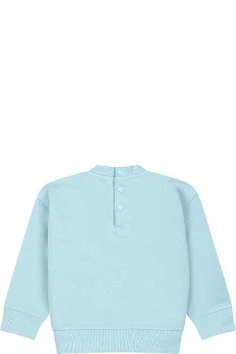 Emporio Armani Sweaters & Sweatshirts for Baby Girls Emporio Armani Light Blue Sweatshirt For Baby Boy With The Smurfs