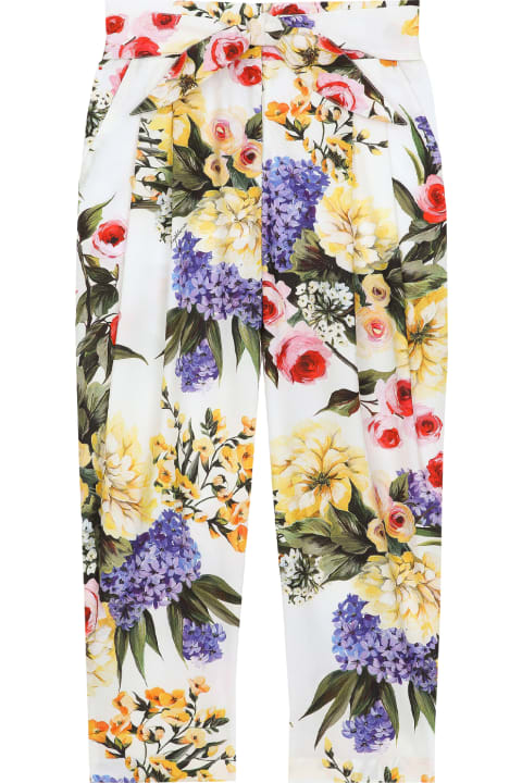 Dolce & Gabbana Dreiteiliger Anzug for Girls Dolce & Gabbana Dreiteiliger Anzug Garden Print Poplin Pants