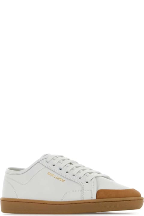 Saint Laurent White Leather Greenwich Sneakers