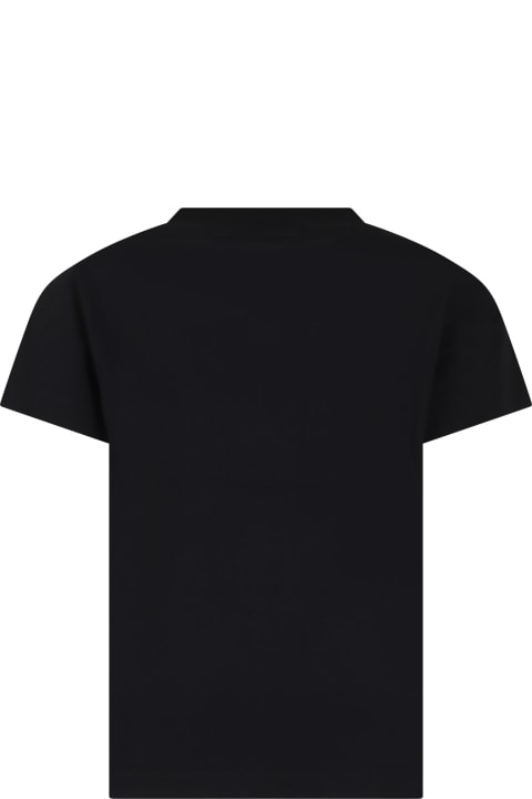 Fashion for Kids Balmain Black T-shirt For Kids With Logo