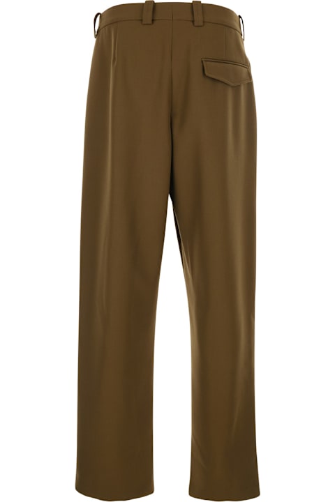 A.P.C. for Kids A.P.C. 'renato' Brown Pants With Front Pences In Wool Blend Man