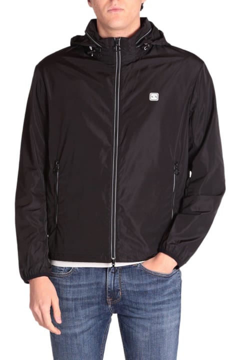 Armani Collezioni Coats & Jackets for Men Armani Collezioni Logo Patch Zipped Jacket