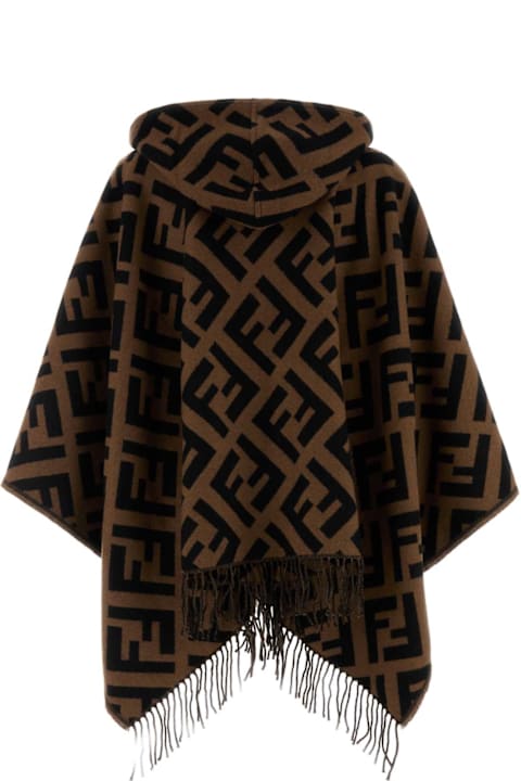 Fendi Embroidered Cashmere Cape