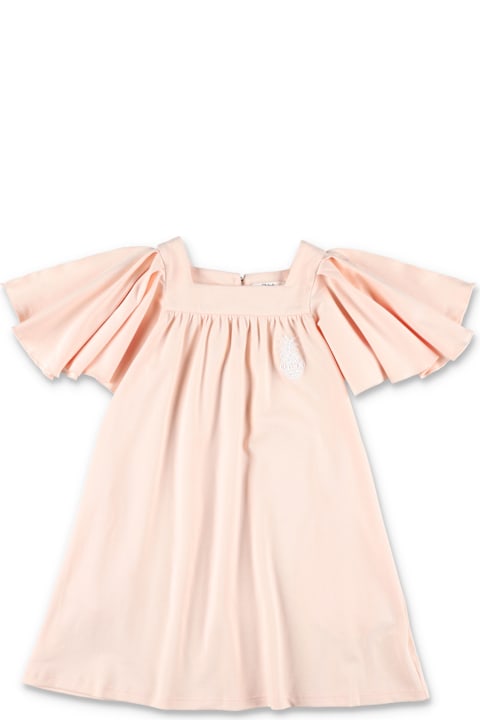Homeware Chloé Chloé Cotton Jersey Dress With Ruffle Sleeves For Girls