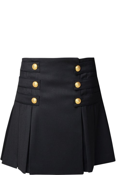 Bottoms for Boys Balmain Button Embellished Pleated Skirt
