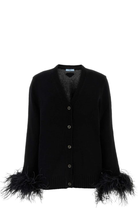 Prada Sweaters for Women Prada Black Cashmere Cardigan