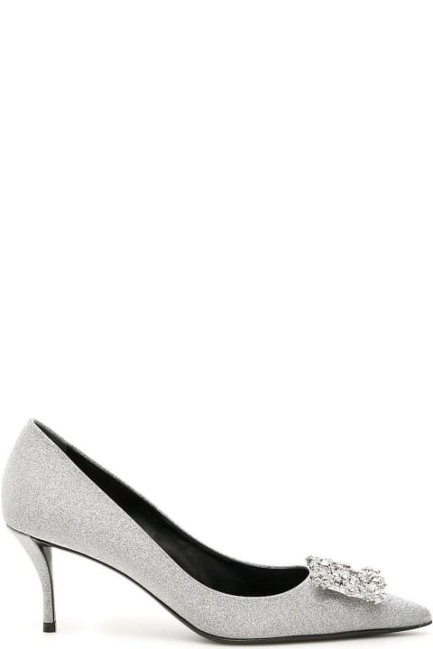 Homeware Roger Vivier Flower Buckle Pointed Toe Pumps