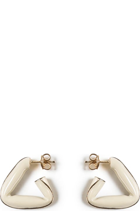 Earrings for Women Bottega Veneta Fold Earrings In Enamelled Silver