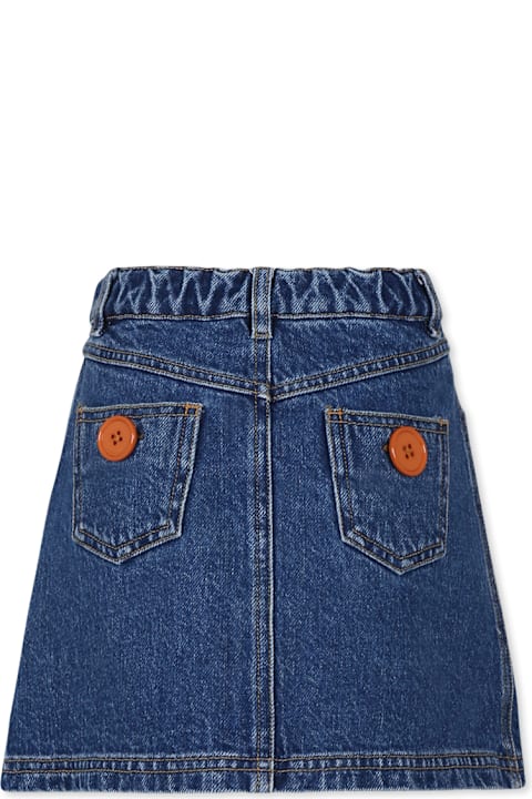 Homeware Philosophy di Lorenzo Serafini Kids Blue Skirt For Girl With Logo