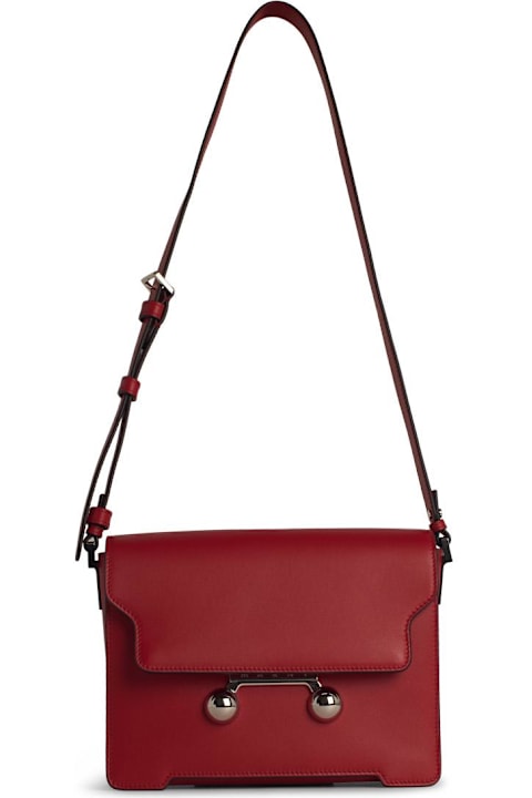Marni Bags for Women Marni 'new Trunk' Red Leather Crossbody Bag