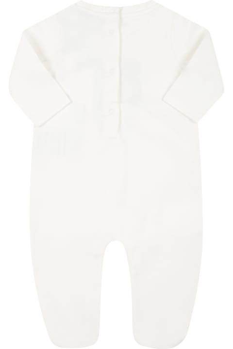 White Babygrow For Baby Kids With Bear