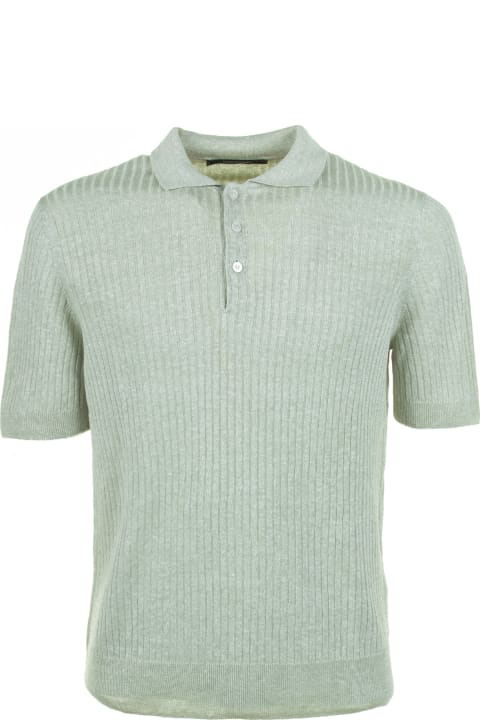 Tagliatore for Men Tagliatore Light Green Short-sleeved Polo Shirt