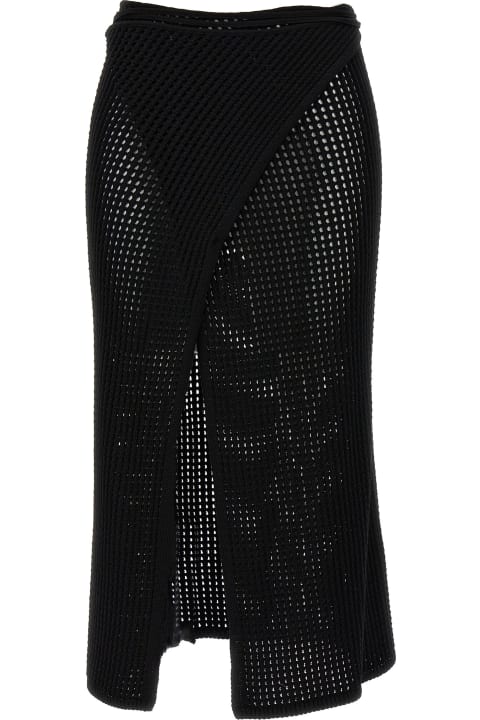ANDREĀDAMO for Women ANDREĀDAMO 'fishnet Knit Midi Wrap Skirt