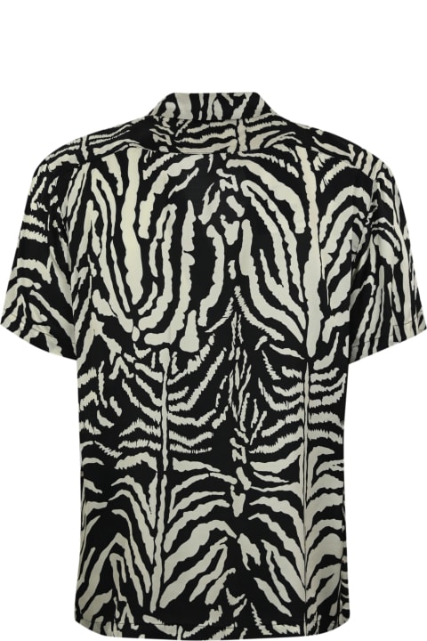 メンズ Amarantoのシャツ Amaranto Zebra-print Viscose Shirt