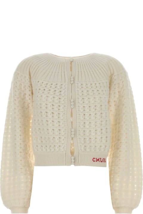 Chloé White Crochet Cardigan