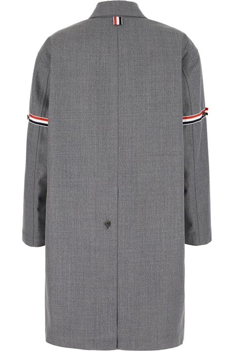 Fashion for Women Thom Browne Grey Wool Blend Overcoat