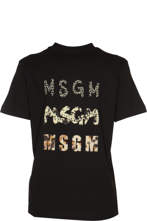 MSGM Topwear for Women MSGM Logo Round Neck T-shirt