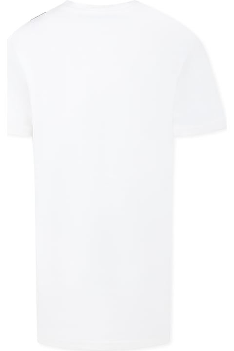 Little Marc Jacobs فساتين لـ بنات Little Marc Jacobs White Dress For Girl With Bag Print