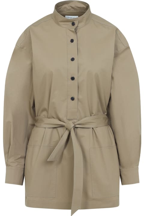 Saint Laurent Coats & Jackets for Women Saint Laurent Camel Poplin Blouse