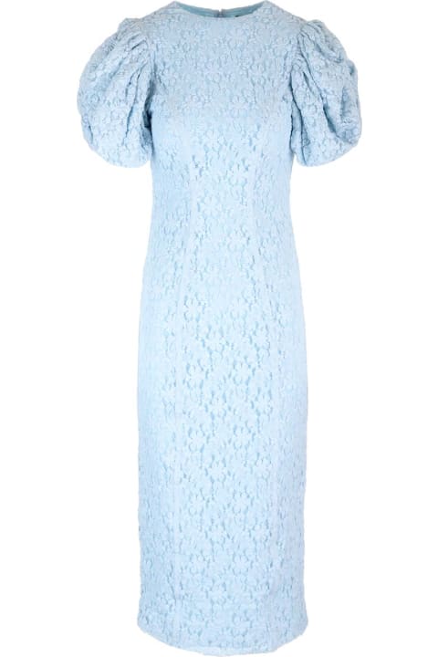 Rotate by Birger Christensen Clothing for Women Rotate by Birger Christensen Fitted Midi Dress In Blue Lace