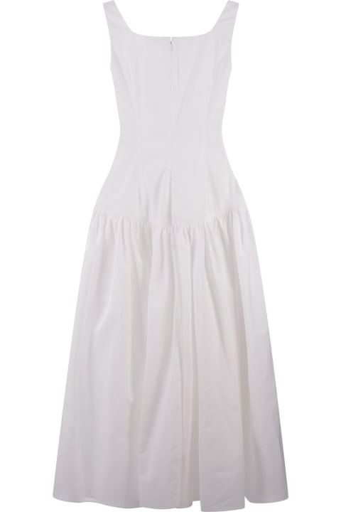 ウィメンズ新着アイテム Alexander McQueen Midi Dress With Heart-shape Neckline In White