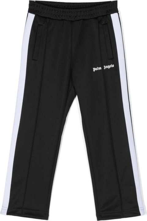 Bottoms for Boys Palm Angels Black Track Trousers With Logo