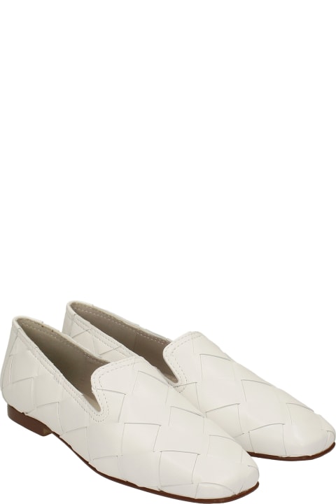 Loafers In White Leather