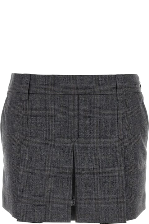 Miu Miu Skirts for Women Miu Miu Glencheck Mini Skirt