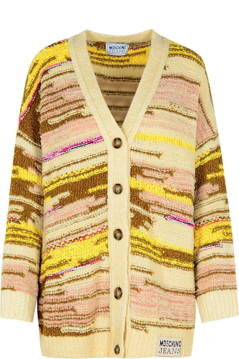 Homeware M05CH1N0 Jeans White Cotton Blend Cardigan