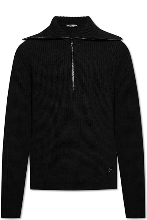 Homeware Dolce & Gabbana Logo Tag Half-zipped Cardigan